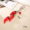 Estilo Pastoral Personalizado Realista 3D Bolsa de Frutas Colgante Pequeño Moda Ins Pimienta Tomate Llavero Cadena Colgante