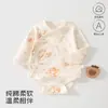 Mameluco de otoño para bebé de manga larga, algodón puro Clase A, traje triangular sin costuras para gatear, ropa para el hogar, Ropa para bebés y niños Anyang