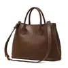 Bolso de Mano Versátil Nuevo de Cuero Genuino para Comercio Exterior Transfronterizo Bolso Grande de Capacidad para Mujer Bolso de Hombro de Moda Bolso Tote de Gama Alta