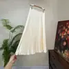 Falda Plisada de Color Sólido Estilo Chino Nuevo Zhi Li 2026 Verano Nueva Falda Simple Estilo Nacional Cintura Elástica