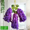 Colgante de Pared Artificial Planta Simulada Flor de Glicina Flor de Techo Enredadera Decoración de Boda Interior Artesanía Cadena de Flores Colgantes