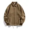 Chaqueta Retro de Punto Waffle para Hombre, Primavera Otoño, Solapa, Holgada, Estilo Ropa de Trabajo, Abrigo Casual, Tendencia, Adelgazante, Estilo de Temporada