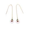 Aretes Largos Yanfeng de Palacio Vintage de Moda Nacional Borla Hoja de Arce Línea de Oreja Método Antiguo Oro Hetian Jade Hebilla Ping An Aretes de Pin para Oreja