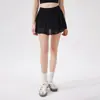 Falda Corta de Yoga Adelgazante de Verano Elástica de Cintura Alta con Forro, Antiexposición, Falda de Tenis con Bolsillo, Falda Plisada Casual para Exterior