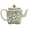 Tetera Cuadrada con Patrón de Nube Propicia para Hacer Té Hogareña Tetera Individual Imitación de Porcelana Ru Tetera Estilo Song Juego de Té Kung Fu Apertura y Elevación
