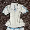 Verano Transfronterizo Europeo y Americano Nuevo Estilo Ins Fresco y Único Ropa de Tenis Casual Cómoda Camisa Polo con Cuello Mao y Botones Venta al por Mayor