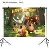 Decoração de Festa de Aniversário Infantil Painel Temático de Desenho Animado Filme Props para Fotos Cortina com Múltiplos Padrões para Escolher