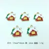 Colgantes navideños de dibujos animados, accesorios de joyería de aleación con goteo de aceite, collares, pulseras de bricolaje hechos a mano, colgantes de muñeco de nieve y copo de nieve al por mayor