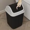Cubo de Basura de Plástico Cuadrado con Tapa abatible Estilo Crema a Prueba de Olores para Uso Doméstico de Gran Tamaño, Cubo Creativo para Oficina con Tapa de Cerámica