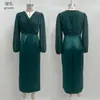 Estilo europeo y americano Nueva colección otoño/invierno 2026 de Amazon: vestido elegante y moderno, de color liso, que ciñe la cintura, de manga larga para mujer