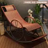 Sillón Mecedora de Ratán, Sillón Reclinable para Adultos, Cómodo y Duradero, Adecuado para Dormir, Mecedora para Balcón, Uso en el Hogar, Silla de Ratán para el Ocio para Personas Mayores