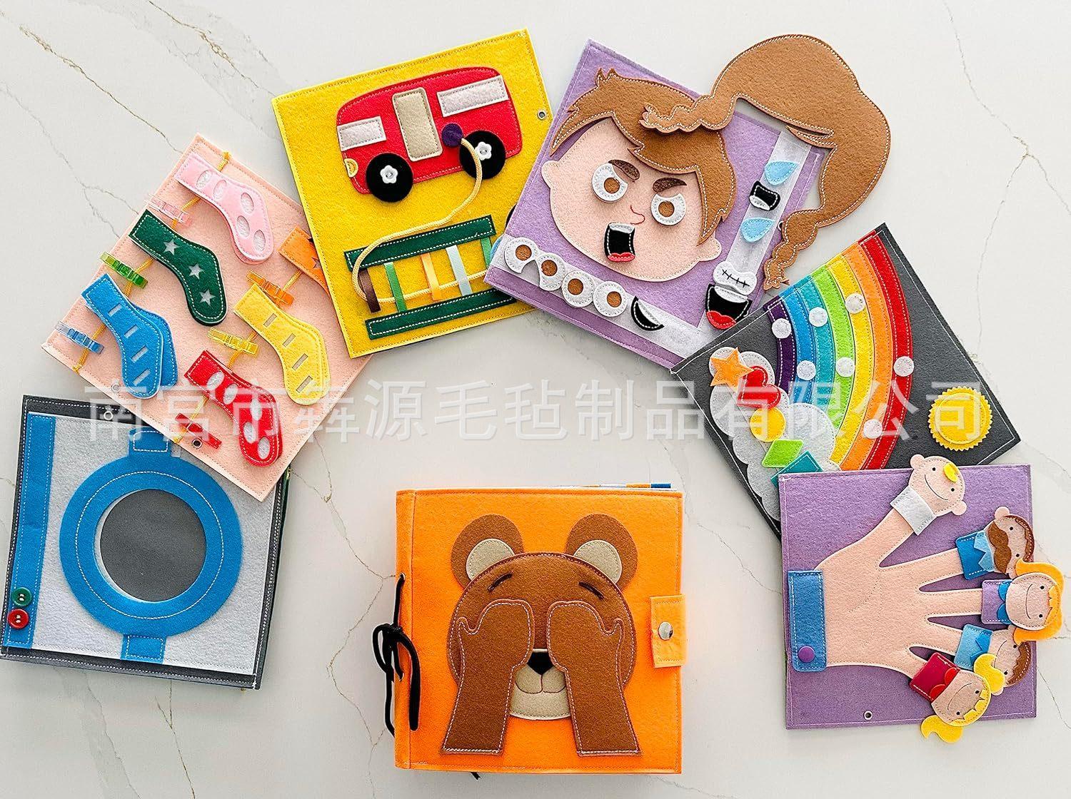 毛毡书早教卡通益智宝宝故事书跨境亚马逊多层立体布书批发