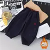 Calça de Moletom Grossa Forrada com Fleece Infantil Estilosa Moda Inverno Calça Jogger para Meninas Outono e Inverno Calça Longa Quente