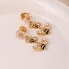 Moda estilo pastoral fresco aretes de abejita linda circonita esmalte plateado pin aretes lujo ligero versión alta aretes