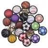 Llaveros creativos de cuero PU multicolor para baloncesto, fútbol, béisbol, tenis, colgantes de llave deportivos al por mayor