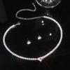 Suministro transfronterizo joyería de comercio exterior caliente amor cristal Zircón collar simple cadena clavicular joyería para vestido de novia
