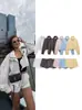 Chaqueta de Gasa Burbuja con Lunares de Color Macarrón Cuello Alto Moda Primavera/Verano 2026 Conjunto Casual de Shorts Elegantes Venta al por Mayor