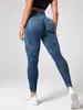 Pantalones de Yoga Sin Costuras Lavados a la Piedra Transfronterizos para Mujer, Leggings de Cintura Alta para Levantar Glúteos y Deportes al Aire Libre, Ropa de Fitness de Secado Rápido con Forma de Durazno