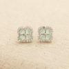 Pendientes de lujo Niche Light con microincrustaciones de circonita verde y trébol de cuatro hojas, chapados en oro, de plata 925, accesorios para mujer