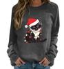 Sudadera de Cuello Redondo para Mujer de Exportación Transfronteriza Europea y Americana Estampado 3D Navideño de Manga Larga Top Individual Fábrica de Origen