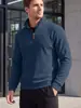 Suéter de punto para hombre con cuello alto transfronterizo, adecuado para eBay, primavera/otoño, estilo americano, con rayas verticales y textura gofrada, sudadera casual de manga larga