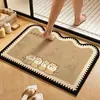 Alfombrilla Absorbente para Suelo de Baño Felpudo Antideslizante para Baño Felpudo de Barro Diatomeas para Puerta de WC Lavabo Baño Felpudo Suave para Pies