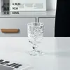 Copa de Vino Blanco de Vidrio Grabado Retro Creativo Copa Mini para Vino de Frutas Copa Alta para Licor Hermosa Copa Pequeña de Vino Una Copa