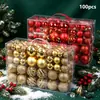 Bolas de Natal, Decorações de Árvore de Natal, Acessórios para Pendurar, Bolas Decorativas de Natal de Plástico Dourado Galvanizado, Enfeites de Bola de Ano Novo