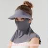 Mascarilla de Protección Solar de Verano para Cara Completa Seda de Hielo Transpirable Anti-UV Face Kini Chal para Ciclismo al Aire Libre Sombrilla Sombrero de Copa Vacío