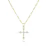 Collar Cruz de Diamante Más Vendido Transfronterizo, Cadena para Clavícula de Primera Comunión Bautizo, Colgante de Oro de 18K, Collar Versátil al por Mayor
