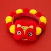 Collar de Bola de Pelo para Mascotas Año Nuevo Año del Serpiente Bufanda Festival de Primavera Suministros de Año Nuevo para Gatos y Perros Decoración Roja Cálida de León