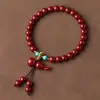 Pulsera Imitación Oro Púrpura Arena Dorada Cinabrio DIY Calabaza Arena Dorada Púrpura Año Zodiacal Cuenta de Buda Pulsera Multicolor para Mujer Suministro en Vivo