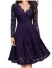 Vestido de Natal Feminino Outono e Inverno Vestido de Renda Manga Longa Base Interna Emagrecedor Elegante Tendência Saia