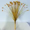 Ventas Directas de Fábrica Flores Artificiales Brillo Hierba de Pavo Real Arreglo Floral Accesorios Hojas de Caña Hierba de Cebolla Decoración de Boda