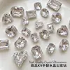 Atacado de Pedrarias para Nail Art de Alta Qualidade com Base Pontiaguda Branca Alternativa K9 em Formato de Coração, Oval, Retangular e Irregular Acessórios de Unha DIY