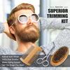 Suministro al contado transfronterizo Set de cuidado para recortar la barba Recortadora de barba Cepillo para barba Bolsa de lino Kit para barba