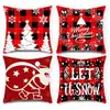 Funda de almohada navideña más vendida transfronteriza con estampado festivo de Papá Noel, funda de almohada para decoración del hogar, venta al por mayor directa del fabricante