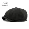 Gorra de Suede para Hombre Otoño e Invierno, Gorra de Boina de Pintor Vintage, Gorra de Boina, Gorra Pico de Pato, Boina Lisa para Mujer
