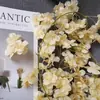 Decoração de parede de rattan flor de cerejeira artificial, planta de videira plástica para decoração de teto interno de ar condicionado, decoração de casamento