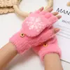 Guantes de punto de lana imitación visón para otoño e invierno, de medio dedo, con tapa táctil, para montar al aire libre, guantes cálidos de felpa, venta al por mayor