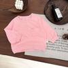 Camiseta Básica de Algodão para Meninos Primavera 2025 Nova para Bebê Menina Cor Sólida Manga Longa Top Casual Coreano Gola Redonda Camiseta