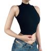 Fotografia de rua estilo europeu e americano básico verão slim-fit emagrecimento sexy apertado cintura alta curto umbigo exposto sem mangas colete base para mulheres
