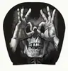 Funda de Reposacabezas para Coche con Estampado de Calavera Negra de Comercio Exterior Transfronterizo, Estilo Elástico Universal, Funda de Reposacabezas para Coche Original y Divertida