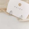 Aretes Semicirculares de Doble Capa con Diamantes Flash, Diseño Simple, Temperamento Nicho, Aretes Femeninos con Sentido