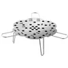 Grade de cozimento a vapor de aço inoxidável, grade de cozimento a vapor de ovos dobrável, rack de cozinha multifuncional, suporte para panelas, grade de cozimento à prova d'água, cesta de cozimento a vapor, wok redondo