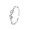 Nuevo Anillo de Zirconia Estilo Transfronterizo Fresco y Sencillo Número de la Suerte 8, Anillo de Moda y Minimalista Estilo Ins para Mujer, Anillo de Cola de Fila Única