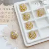 Vidrio checo doméstico vintage hortensia mariposa oso hojas hechas a mano trazado oro pulsera DIY material accesorios