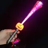 Palo Luminoso de Fibra Óptica LED Transfronterizo para Halloween Luz de Calabaza/Cabeza de Fantasma Palo de Fibra Óptica Palo Flash de Halloween