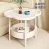 Mesa de centro moderna minimalista de trébol de cuatro hojas, mesita de noche de lujo ligero para dormitorio, mesa redonda pequeña para sala de estar con almacenamiento