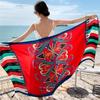 Toalha de praia estilo étnico viagem férias protetor solar cachecol de seda guarda-sol impressão xale estilo Yunnan Dali feminino